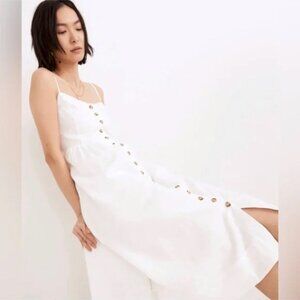 Madewell Women's Linen-Blend Cami Button-Front Midi Dress Size XXS
